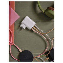 SMÅHAGEL شاحن 3 مداخل USB, أبيض