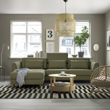 SLATORP كنبة بثلاث مقاعد مع أريكة طويلة