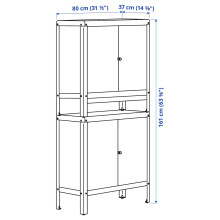KOLBJÖRN خزانة داخلية/خارجية, بيج, 80x161 سم