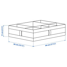 SKUBB صندوق بحجيرات, رمادي غامق, 44x34x11 سم