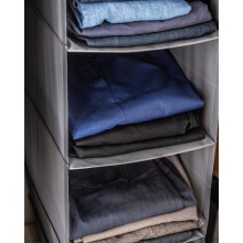 SKUBB تخزين مع 6 حجيرات, رمادي غامق, 35x45x125 سم