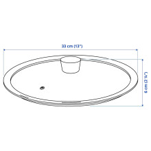 KLOCKREN غطاء مقلاة, زجاج, 33 سم