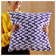 BLÅSKATA غطاء وسادة, بنفسجي/نقش, 50x50 سم