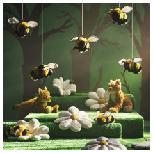 SKOGSDUVA وسادة, شكل الزهرة/أبيض, 47x8 سم