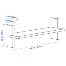 KLAVRESTRÖM رف حائط, سنديان, 60x20 سم