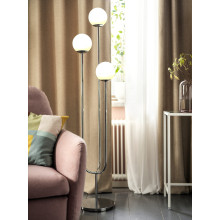 SIMRISHAMN مصباح ارضي, طلاء كروم/أبيض أوبال زجاج