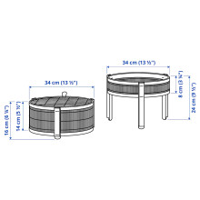 KANELMOTT سلة خضار/فواكه، طقم من قطعتين, خيزران