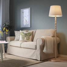 KINNAHULT مصباح ارضي, دردار/أبيض, 150 سم