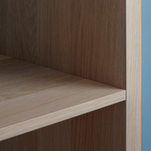 KALLAX وحدة رف مع 2 تركيبة داخلية, مع 4 أدراج/مظهر سنديان مصبوغ أبيض, 147x42 سم
