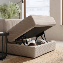 JÄTTEBO وحدة مقعد ونصف مع تخزين, Samsala رمادي-بيج