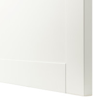 BESTÅ طاولة تلفزيون مع أبواب, أبيض/Hanviken/Stubbarp أبيض, 120x42x74 سم