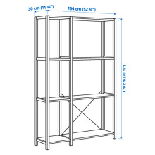 IVAR قسمان/أرفف, صنوبر, 134x30x179 سم