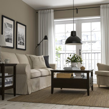 IDANÄS طاولة قهوة, بني غامق مصبوغ, 80x80 سم