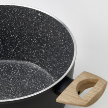 HUSKNUT قدر مع غطاء, مانع للالتصاق أسود, 4.7 ل