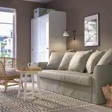 HOLMSUND كنبة تخت 3 مقاعد, Borgunda بيج