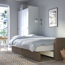 HOLMSUND كنبة تخت 3 مقاعد, Kilanda رمادي-بني