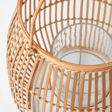 HÖVISK فانوس شمع, صناعة يدوية خيزران, 29 سم