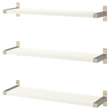 BERGSHULT / GRANHULT تشكيلة رف حائطي, أبيض/طلاء - نيكل, 80x20 سم
