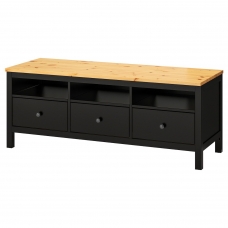 HEMNES طاولة تلفزيون, أسود-بني/بني فاتح, ‎148x47x57 سم‏
