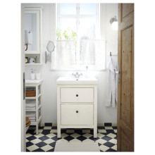HEMNES خزانة حوض بدرجين, أبيض, 60x47x83 سم
