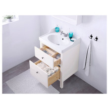 HEMNES خزانة حوض بدرجين, أبيض, 60x47x83 سم