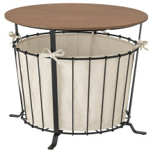 ÄNGESBYN طاولة بتخزين, أسود/صنوبر بني فاتح, 60 سم