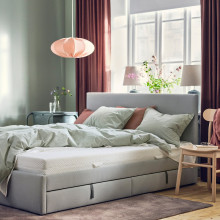 ÅBYGDA فرشة أسفنجية, متين./أبيض, 90x200 سم