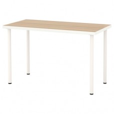 طاولة مكتب لون أبيض شكل خشب البلوط 120x60سم