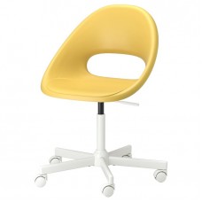 كرسي دوّار أصفر/أبيض
