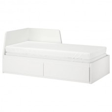 هيكل سرير قابل للطي مع درجين أبيض 80x200 سم