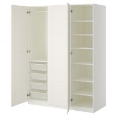 خزانة ملابس أبيض ‎150x60x201 سم‏