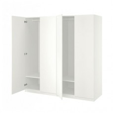 خزانة ملابس أبيض ‎200x60x201 سم‏
