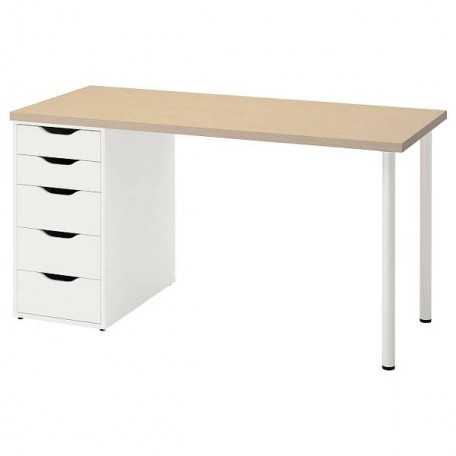 طاولة مكتب خشب بتولا ‎140x60 سم‏