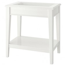 طاولة جانبية أبيض/زجاج ‎57x40 سم