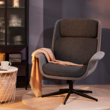 ÄLEBY Swivel armchair, Gunnared medium grey/dark grey  