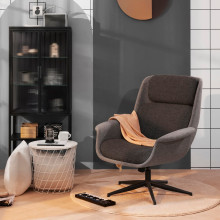 ÄLEBY Swivel armchair, Gunnared medium grey/dark grey  