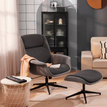 ÄLEBY Swivel armchair, Gunnared medium grey/dark grey  