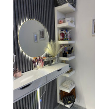 طاولة مكياج حائط + رفوف حائط (السعر لا يشمل المراي)