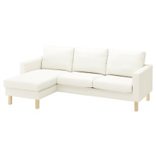SALTSJÖBADEN غطاء كنبة 3 مقاعد مع أريكة, Blekinge أبيض