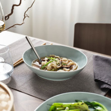 FORELLTETRA صحن عميق, تركواز/رمادي, 21x19 سم