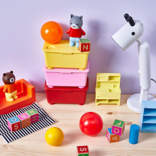 GLIS صندوق بغطاء, أحمر زهري/أصفر, 17x10 سم