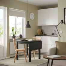 NORDVIKEN / HÖGVED طاولة وكرسيان, أسود/قشرة بتولا, 74/104 سم