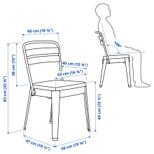 SKOGSTA / RAMSNÄS طاولة و 4 كراسي, سنط أسود/فحمي Vissle رمادي غامق, 120 سم