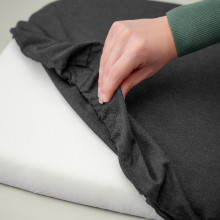 SKOGSTA / RAMSNÄS طاولة و 4 كراسي, سنط أسود/فحمي Vissle رمادي غامق, 120 سم