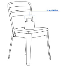 SKOGSTA / RAMSNÄS طاولة و 4 كراسي, سنط أسود/فحمي Vissle رمادي غامق, 120 سم
