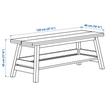 SKOGSTA / SKOGSTA Table+4 chairs+bench, acacia/black/black acacia/black, 235x100 cm