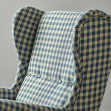 STRANDMON كرسي بجناحين, Sulviken أزرق/ بيج