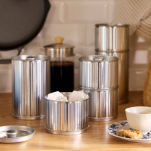 BETTHAJ علبة مع غطاء, للقهوة/الشاي/لون-فضي, 1.3 ل