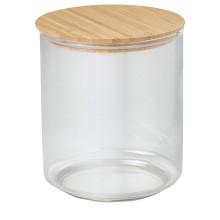 EKLATANT برطمان بغطاء, زجاج شفاف/خيزران, 2.3 ل