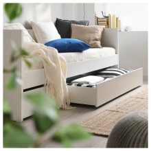 VIHALS سرير نهاري مع تخزين/فرشة, أبيض/Åfjäll متوسطة الصلابة, 80x200 سم